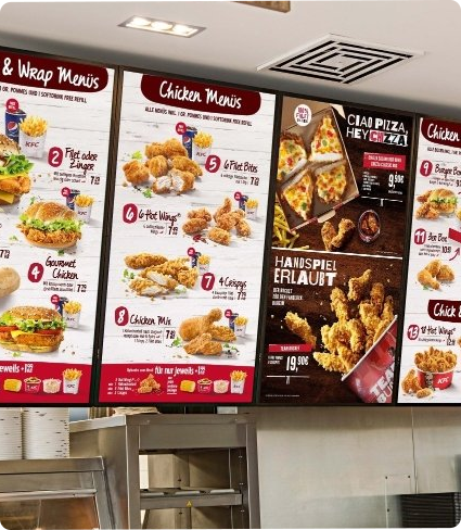 Digital Screens Menu